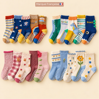Lot de 5 paires de Chaussettes Antidérapantes Enfant (De 1 an à 12 ans)