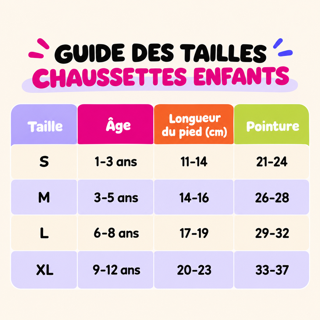 Lot de 5 paires de Chaussettes Antidérapantes Enfant (De 1 an à 12 ans)