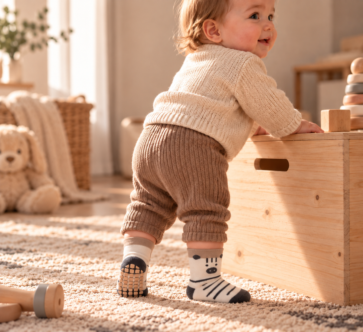 Lot de 5 paires de Chaussettes Antidérapantes Bébé (De 0 mois à 3 ans)