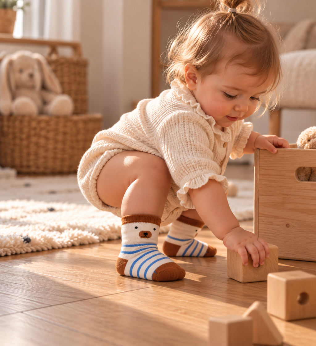 Lot de 5 paires de Chaussettes Antidérapantes Bébé (De 0 mois à 3 ans)
