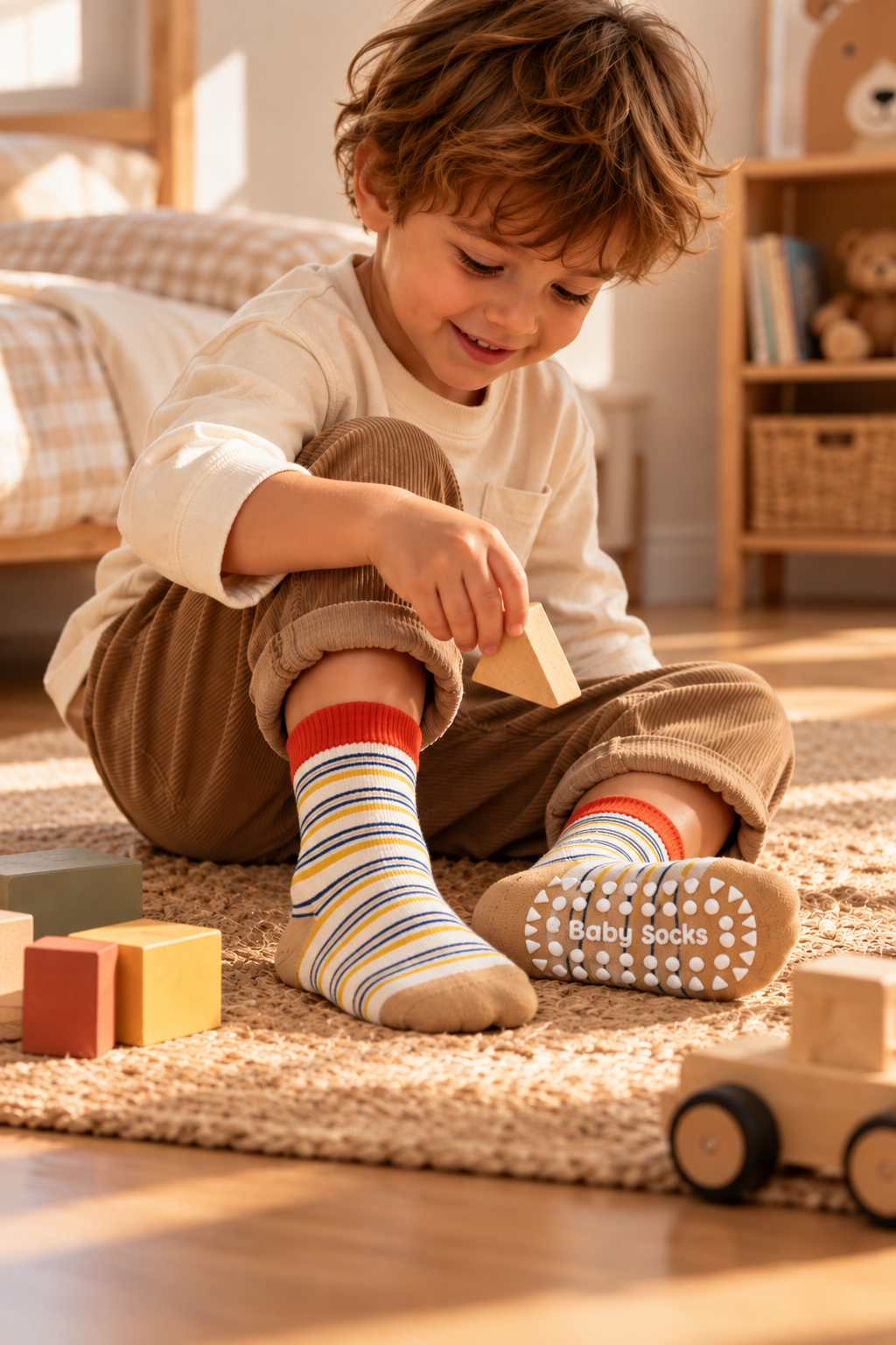 Lot de 5 paires de Chaussettes Antidérapantes Enfant (De 1 an à 12 ans)